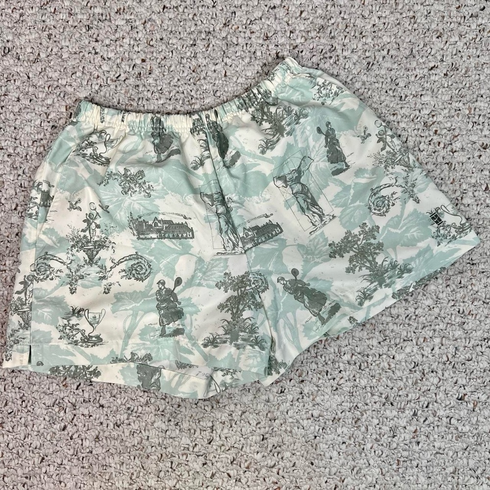 rare nike green/white running shorts